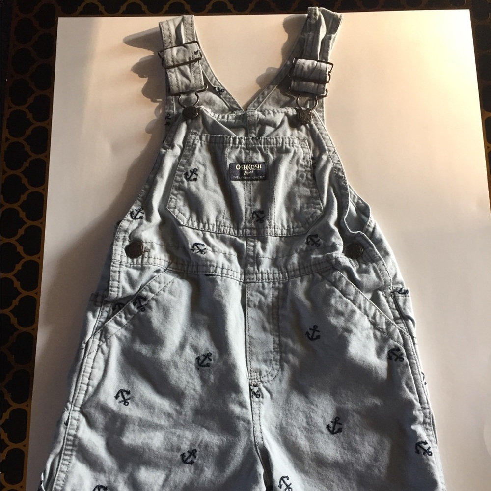 Osk Kosh B’gosh Sz 4T Gray Anchor Overall Shorts